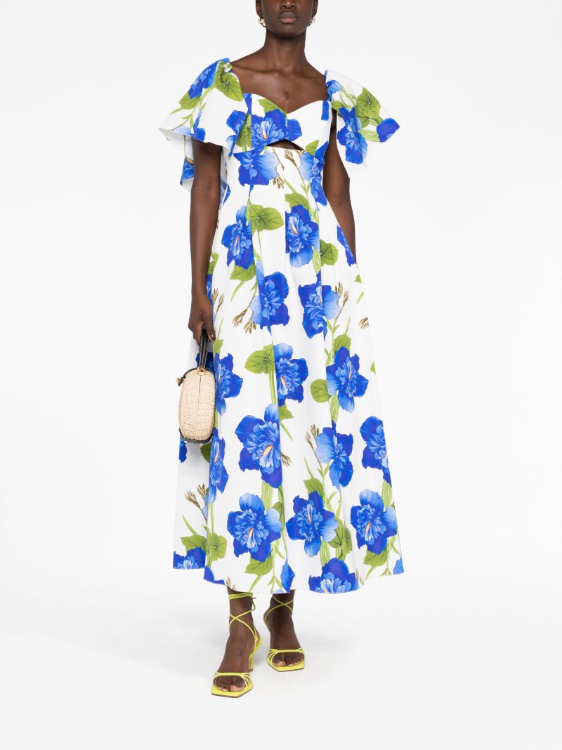 Blue Floral Print Dress