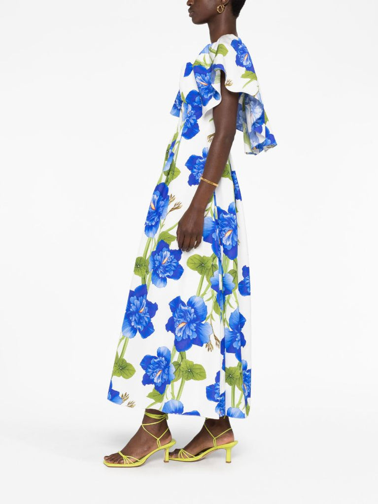 Blue Floral Print Dress