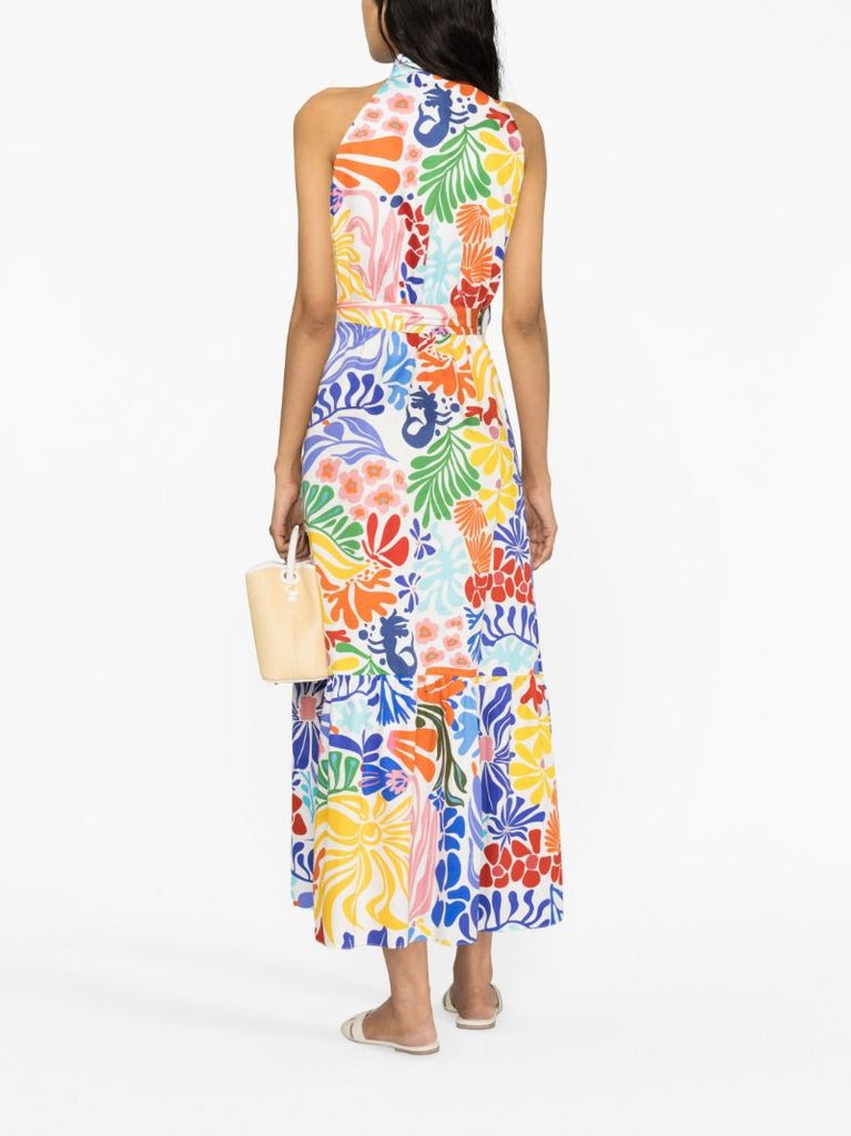 Multicolour Biba Graphic Print Belted Dress