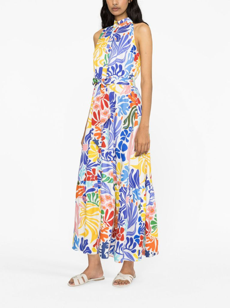 Multicolour Biba Graphic Print Belted Dress