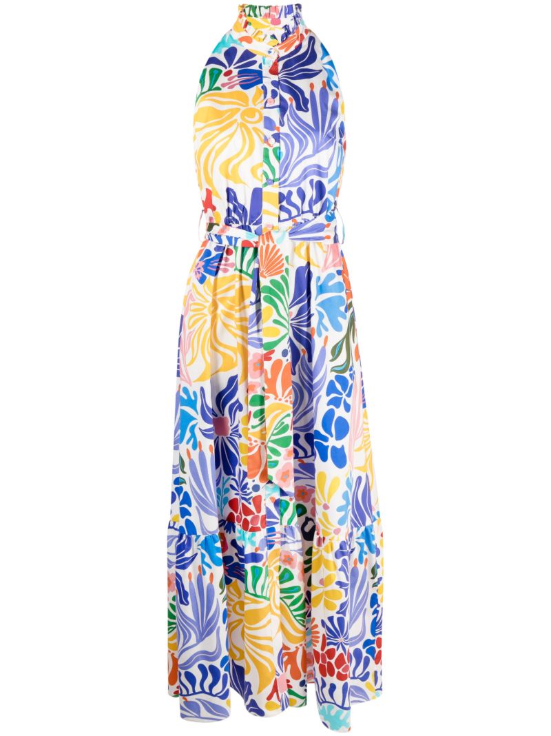 Multicolour Biba Graphic Print Belted Dress