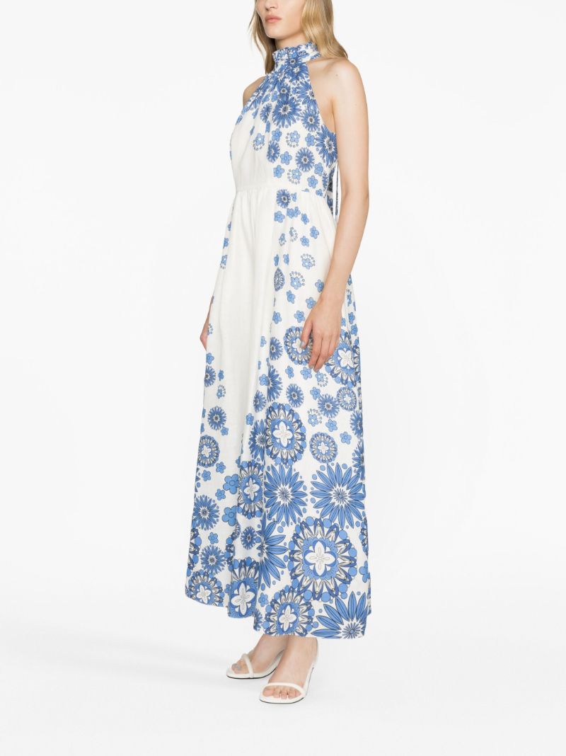 White Graphic Print Dress