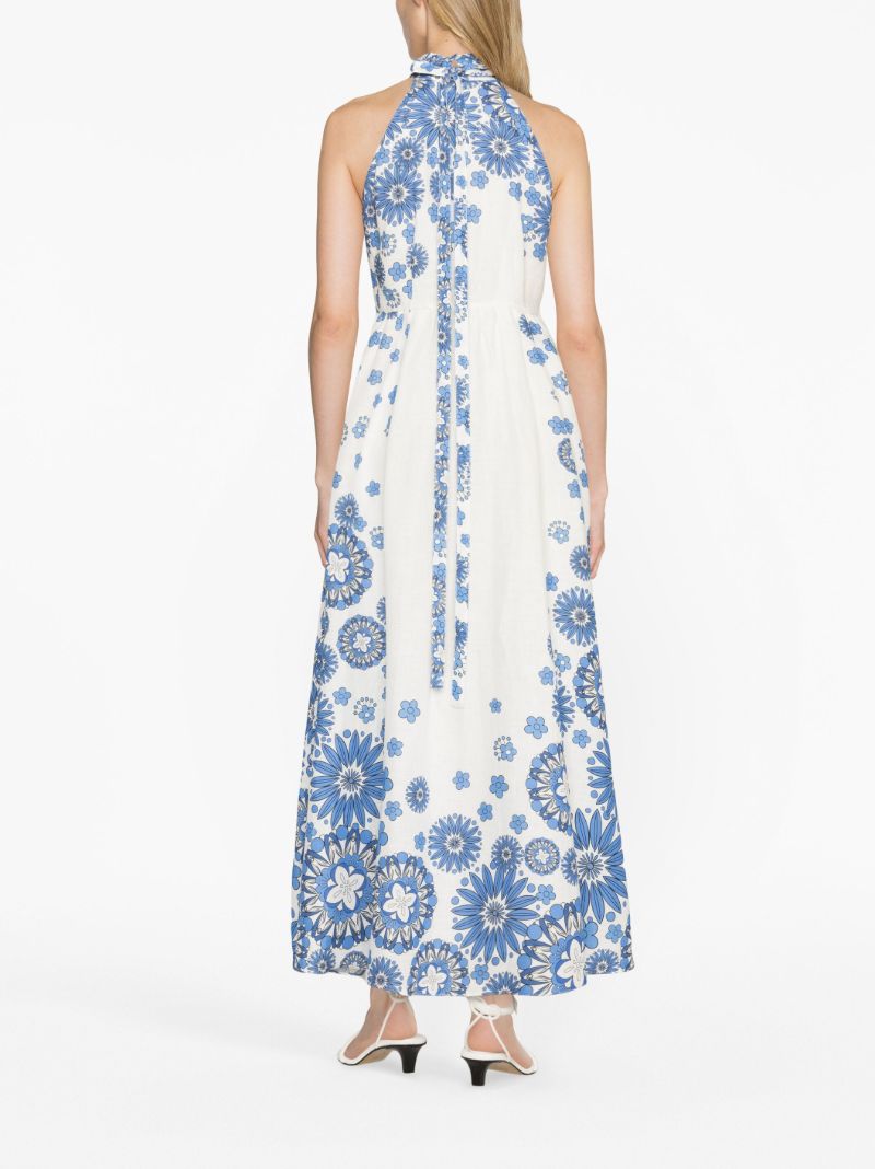 White Graphic Print Dress