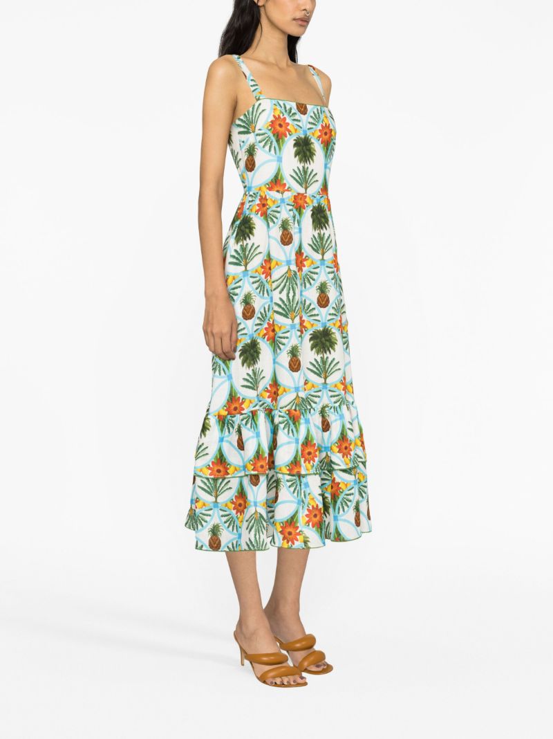 Blue Graphic Print Dress