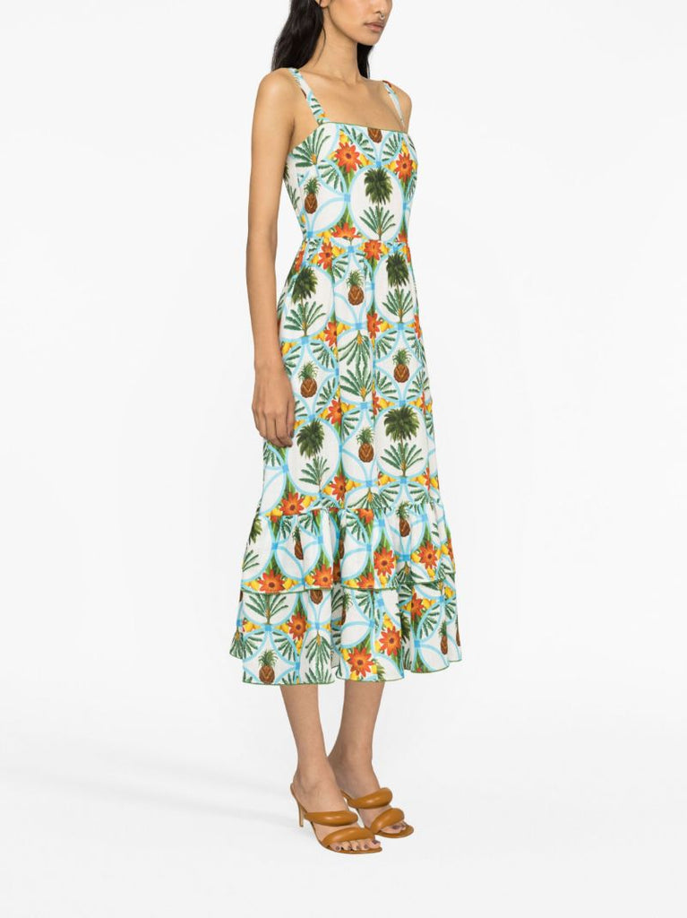 Blue Graphic Print Dress