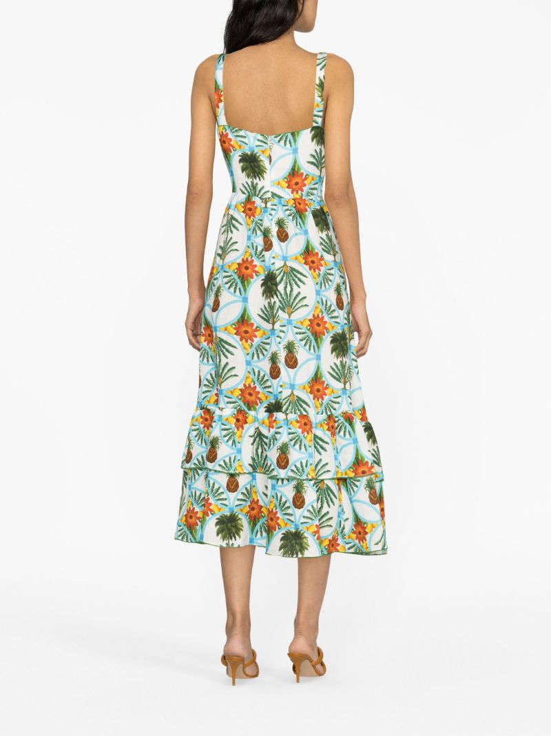 Blue Graphic Print Dress
