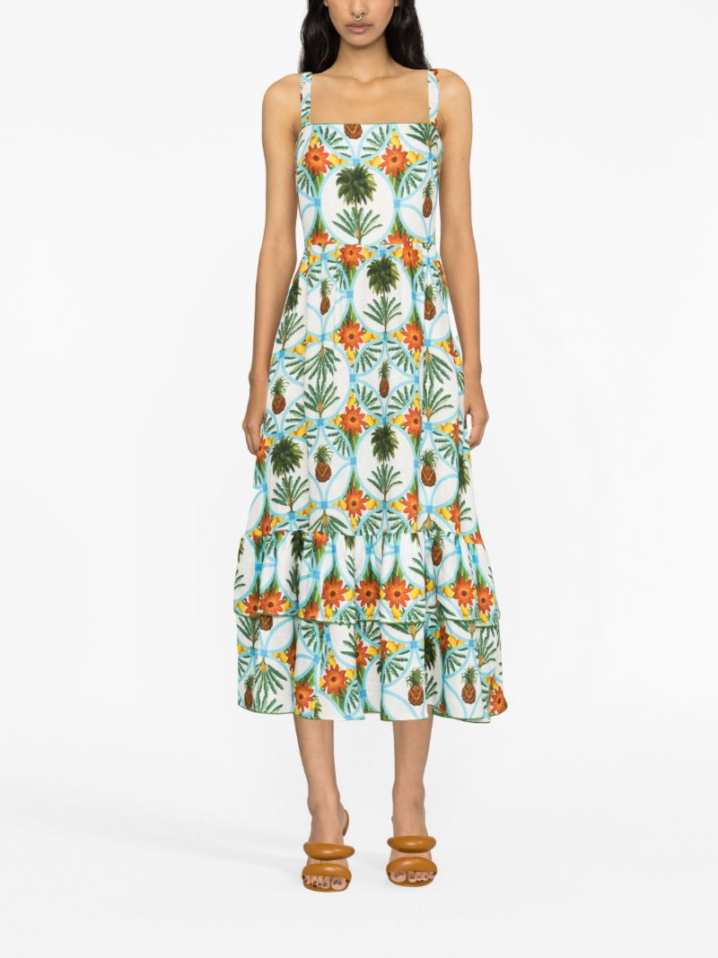 Blue Graphic Print Dress