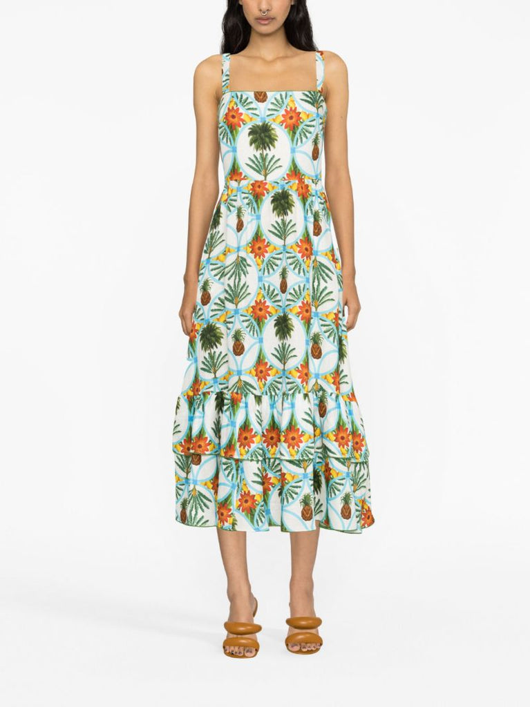 Blue Graphic Print Dress