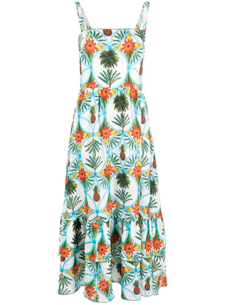 Blue Graphic Print Dress
