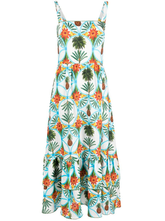 Blue Graphic Print Dress