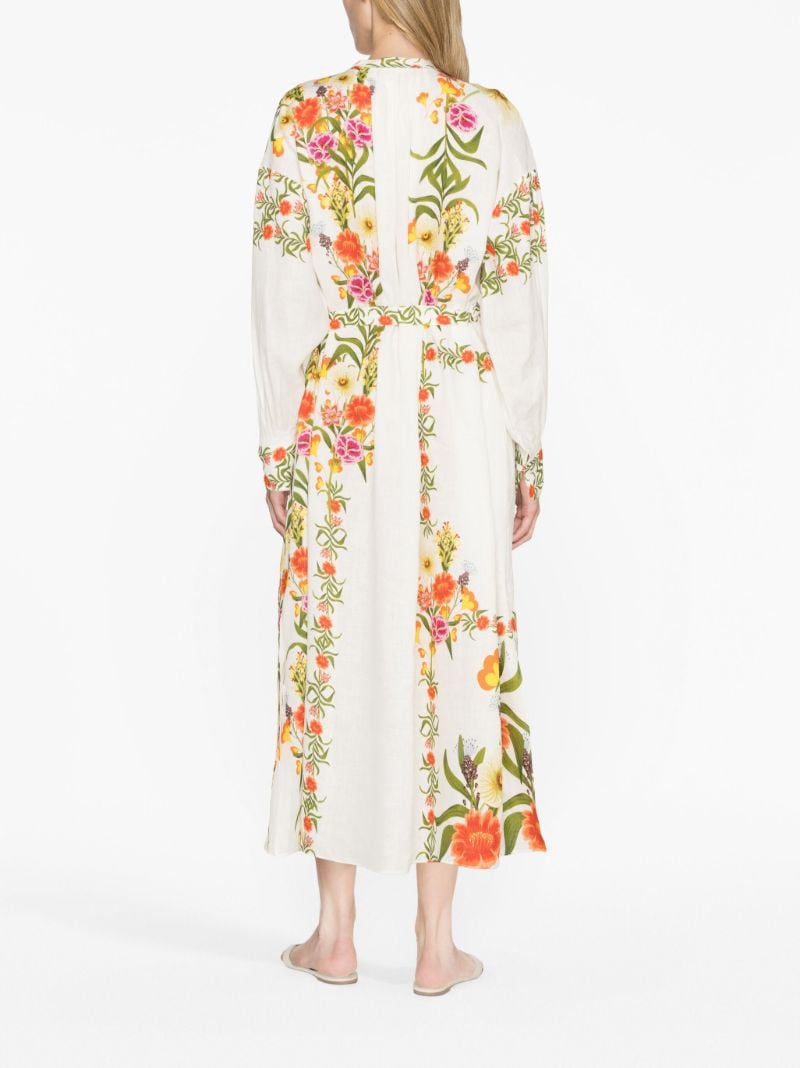 White Floral Print Dress