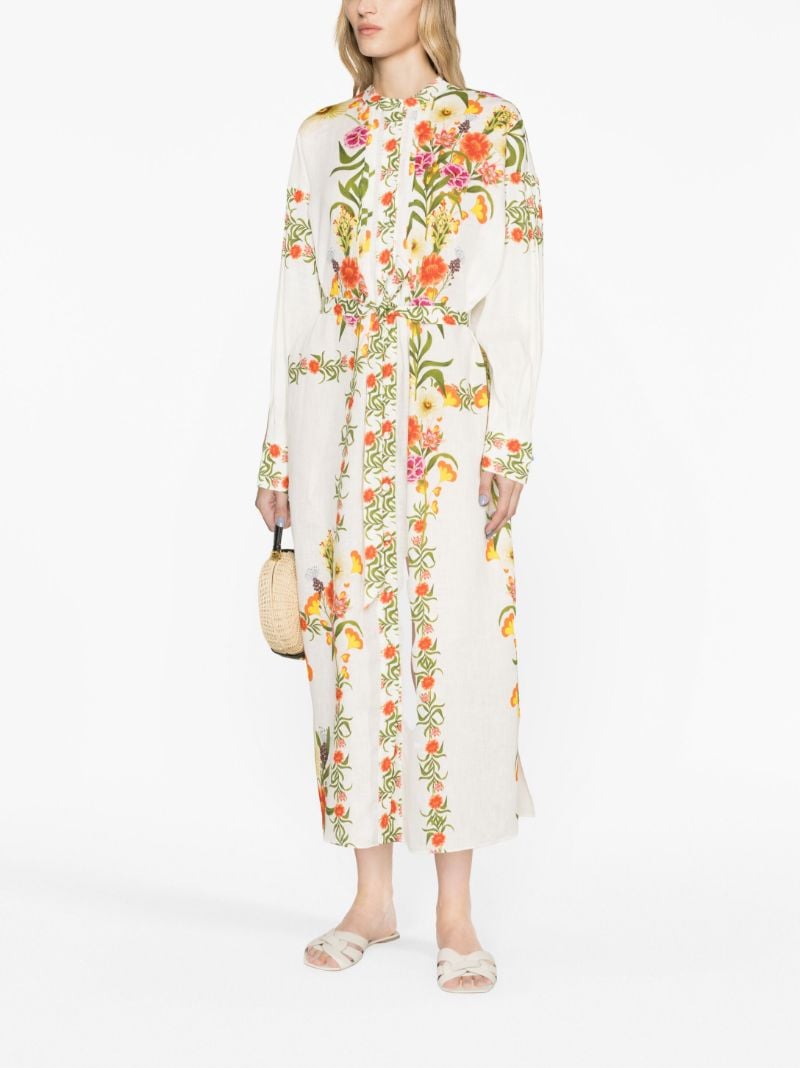 White Floral Print Dress