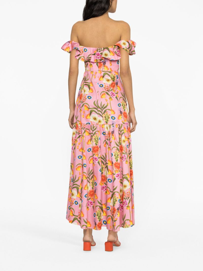 Pink Floral Print Dress