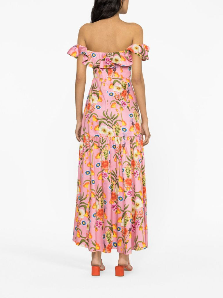 Pink Floral Print Dress