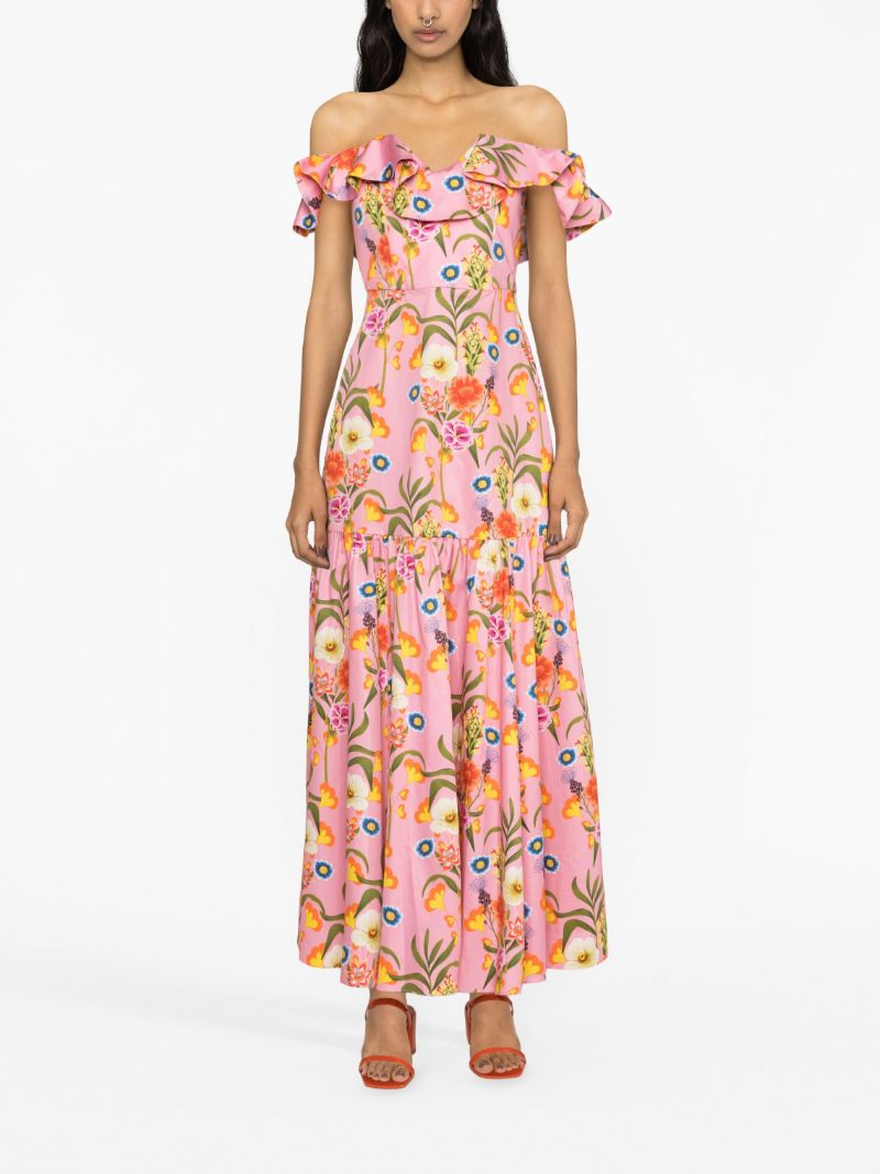 Pink Floral Print Dress