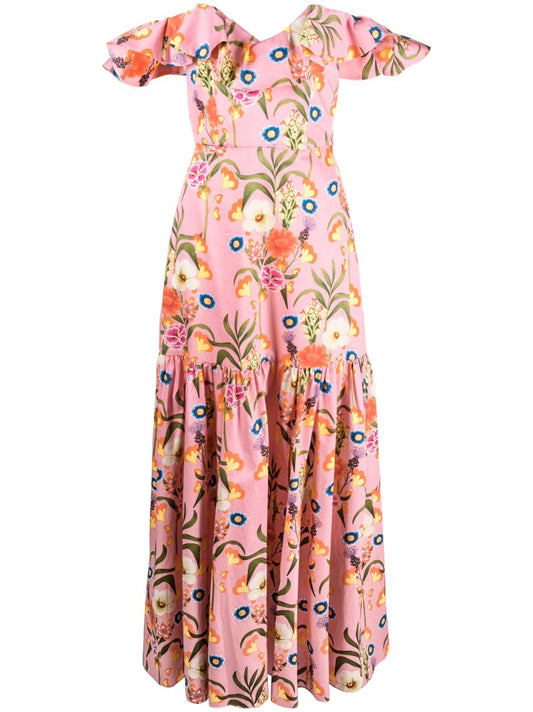 Pink Floral Print Dress