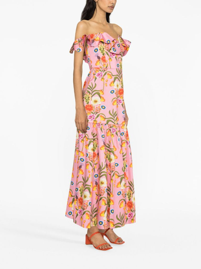 Pink Floral Print Dress