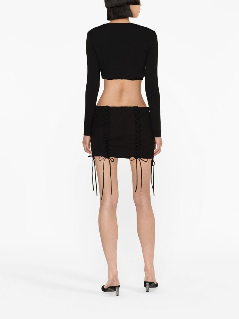 Black Elena Lace-up Mini Skirt