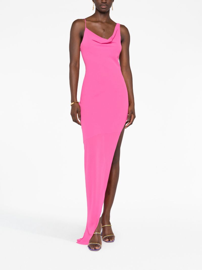 Pink Matisse Asymmetric Side-slit Maxi Dress