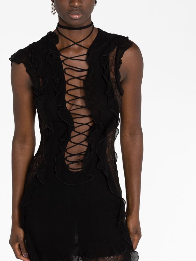 Black Goliath Plunging Mini Dress