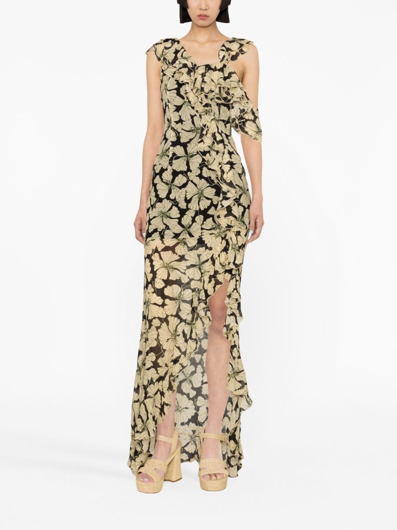 Neutral Serena Floral Print Maxi Dress