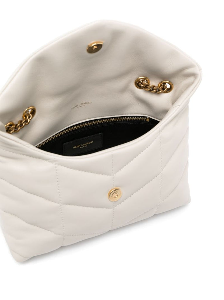 White Loulou Quilted Leather Mini Shoulder Bag