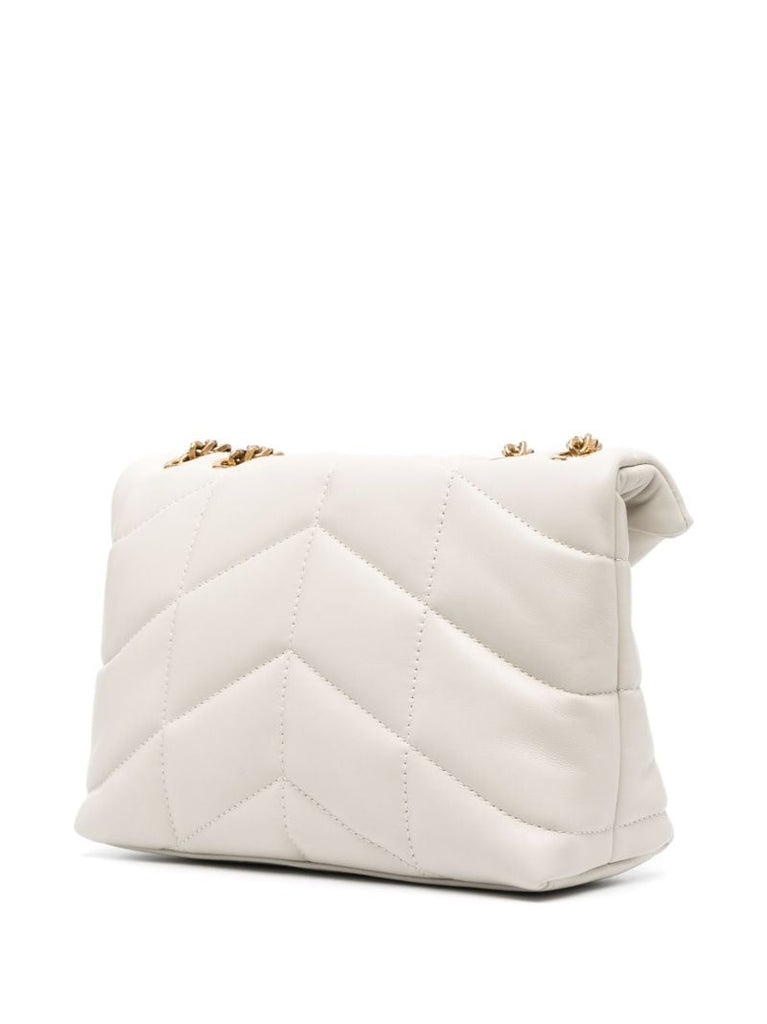 White Loulou Quilted Leather Mini Shoulder Bag