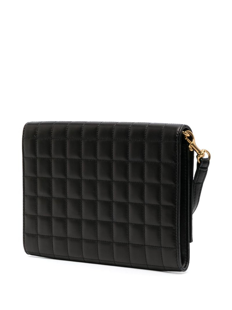Black Cassandre Quilted Leather Clutch Bag