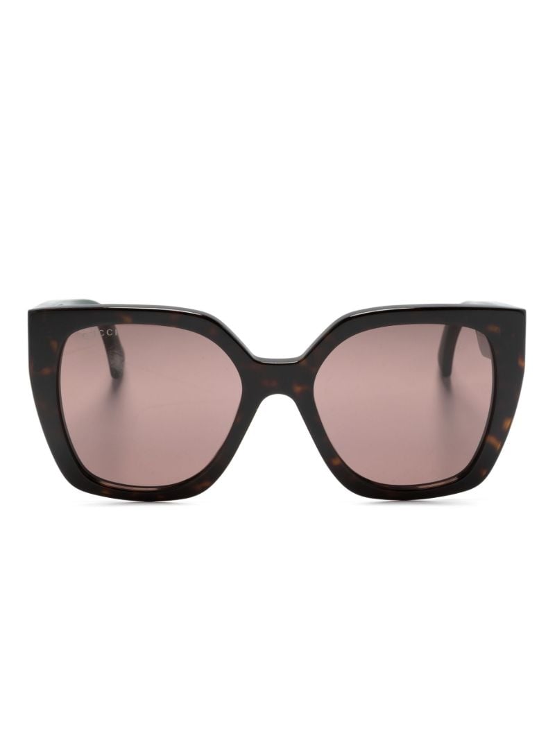 Brown Tortoiseshell-effect Square-frame Sunglasses