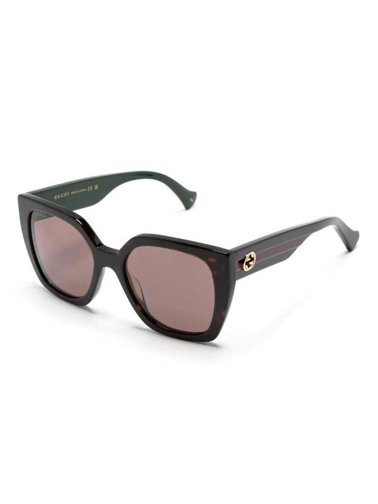 Brown Tortoiseshell-effect Square-frame Sunglasses