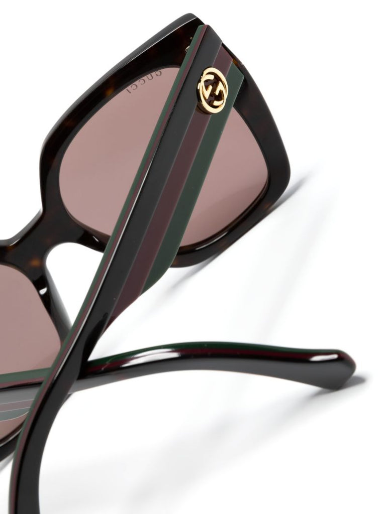 Brown Tortoiseshell-effect Square-frame Sunglasses