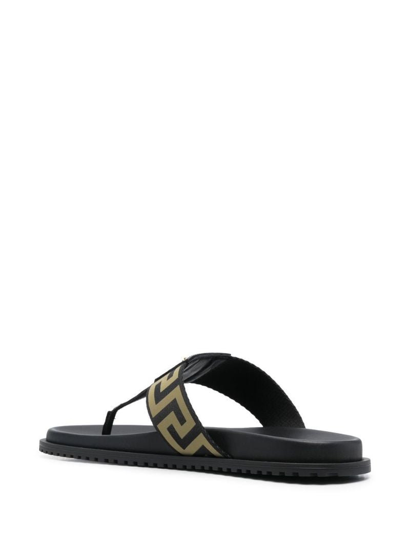 Black Medusa Greca Sandals
