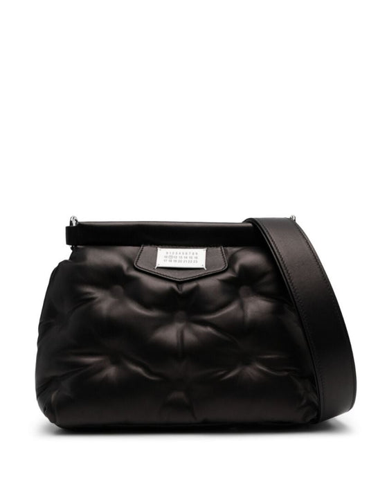 Black Glam Slam Small Leather Shoulder Bag