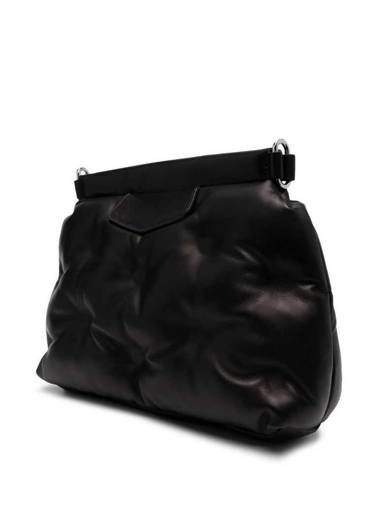 Black Glam Slam Small Leather Shoulder Bag