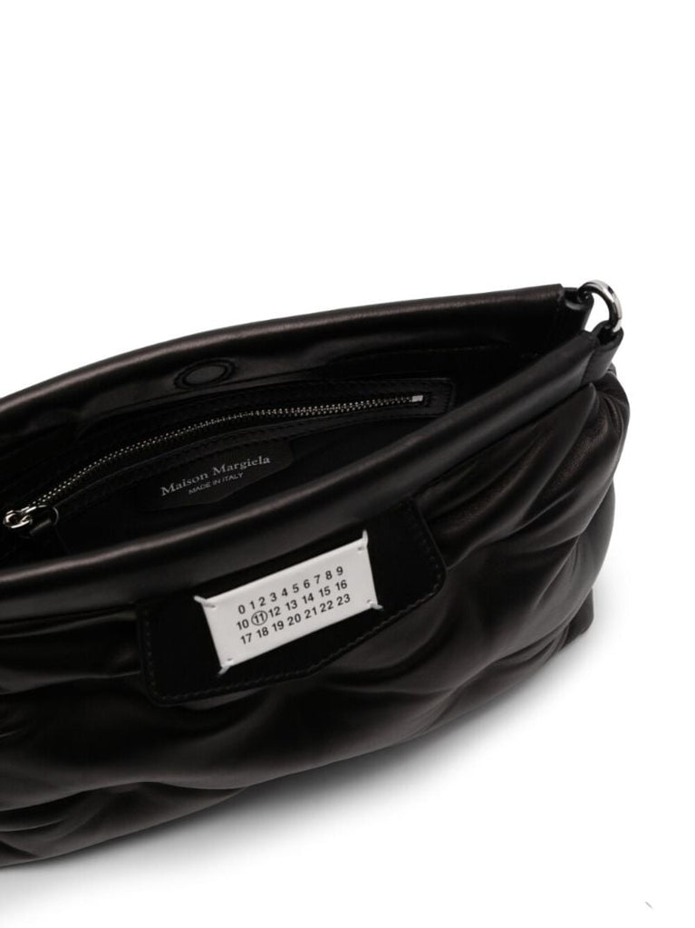 Black Glam Slam Small Leather Shoulder Bag