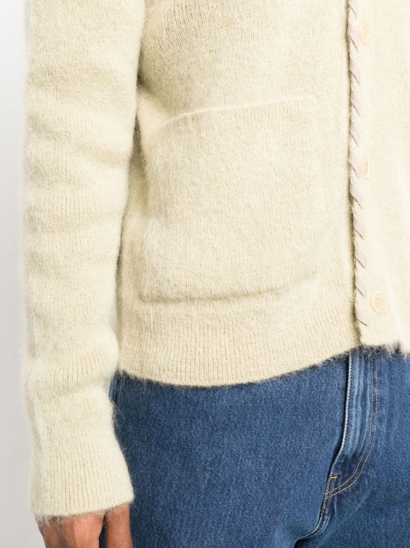 Green Lazo Whipstitch-detail Cardigan