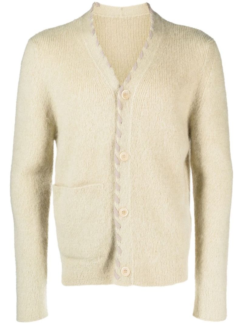 Green Lazo Whipstitch-detail Cardigan