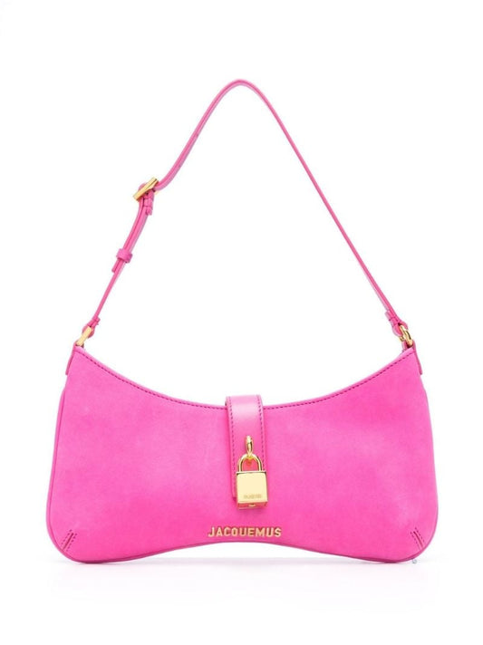 Pink Le Bisou Cadenas Suede Shoulder Bag