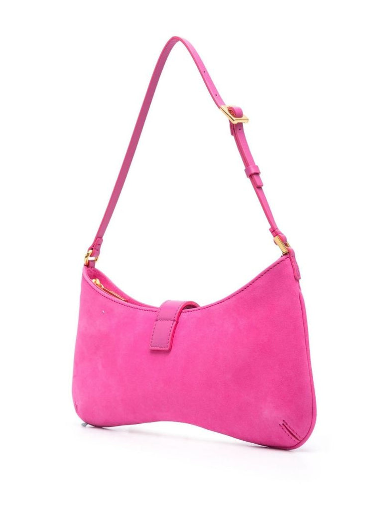 Pink Le Bisou Cadenas Suede Shoulder Bag