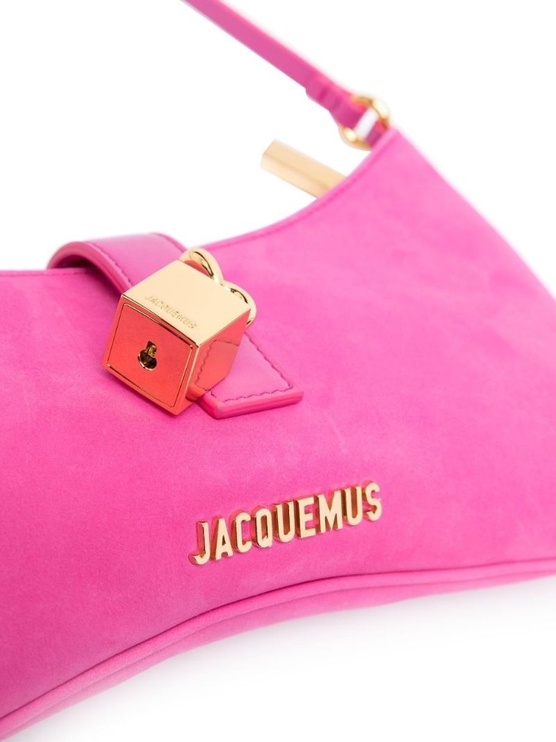 Pink Le Bisou Cadenas Suede Shoulder Bag