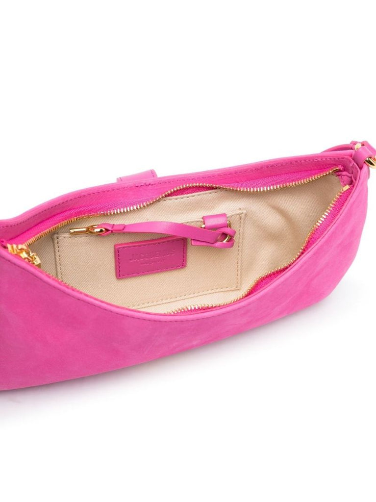 Pink Le Bisou Cadenas Suede Shoulder Bag