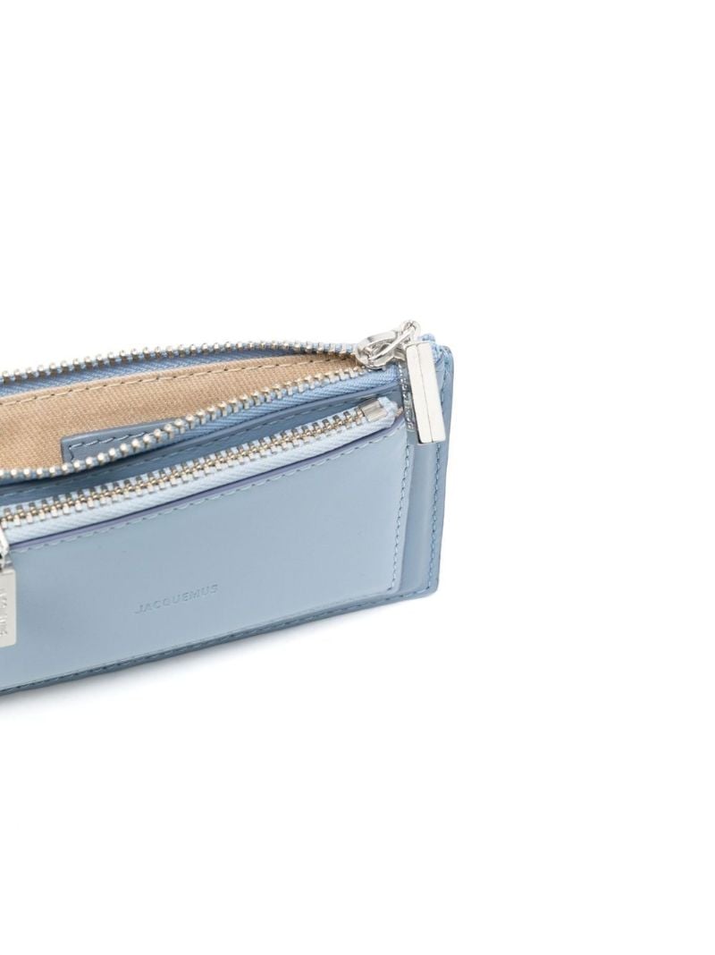 Blue Le Carre Rectangle Leather Wallet