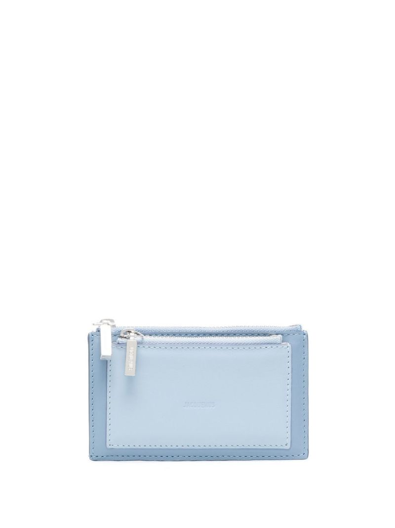 Blue Le Carre Rectangle Leather Wallet
