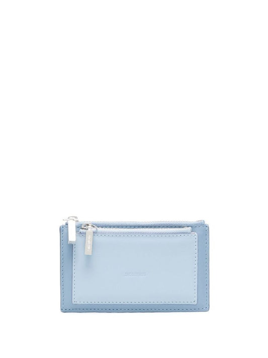 Blue Le Carre Rectangle Leather Wallet