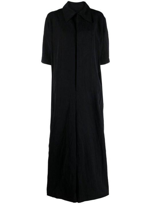 Black Short-sleeve Jumpsuit