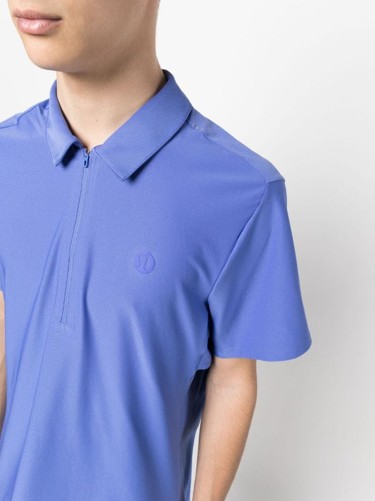 Blue Ventilated Tennis Polo Shirt