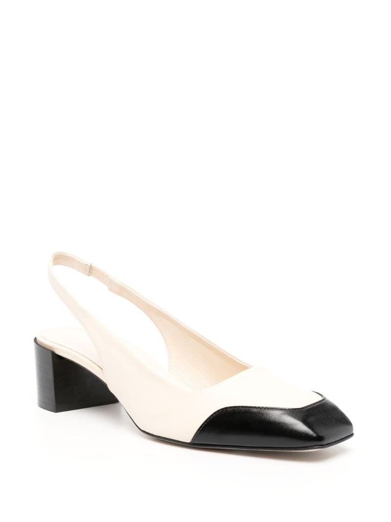 Neutral Ingrid 55 Leather Slingback Pumps