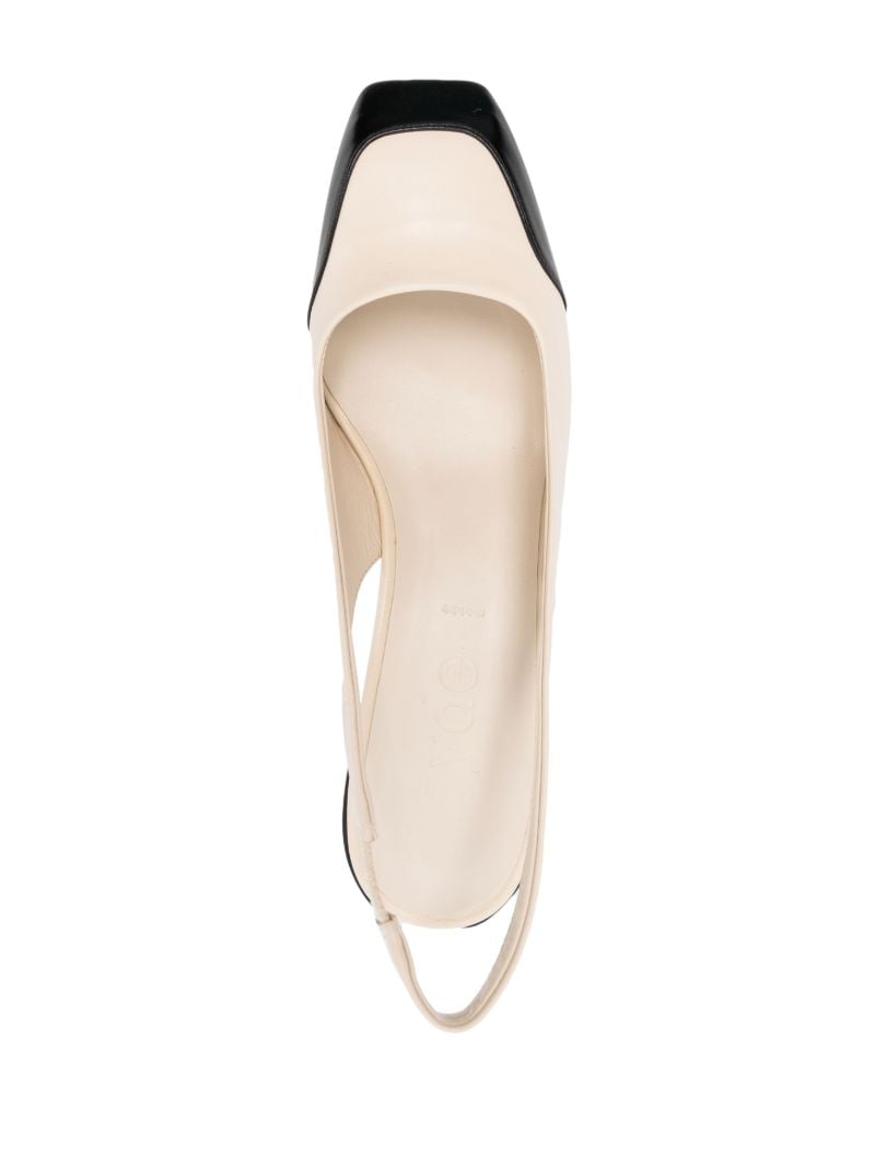 Neutral Ingrid 55 Leather Slingback Pumps