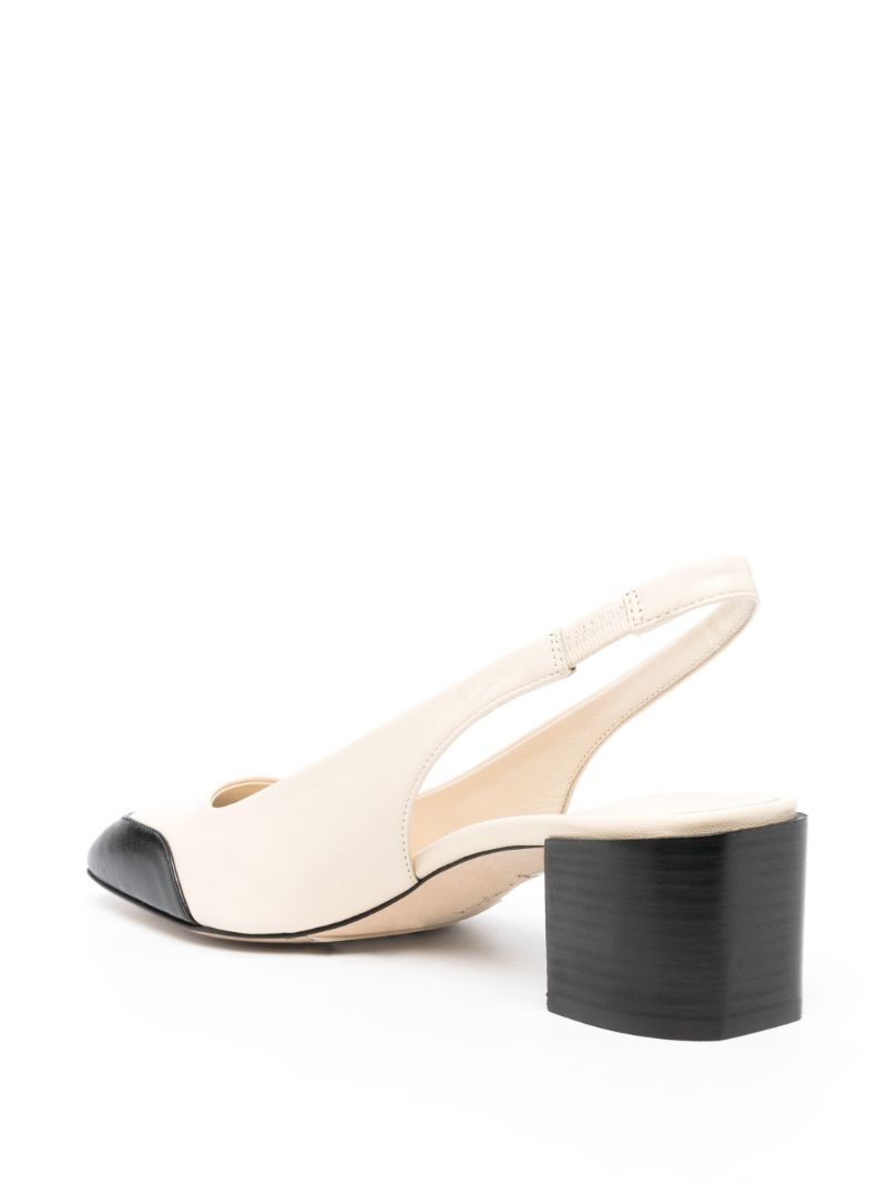 Neutral Ingrid 55 Leather Slingback Pumps