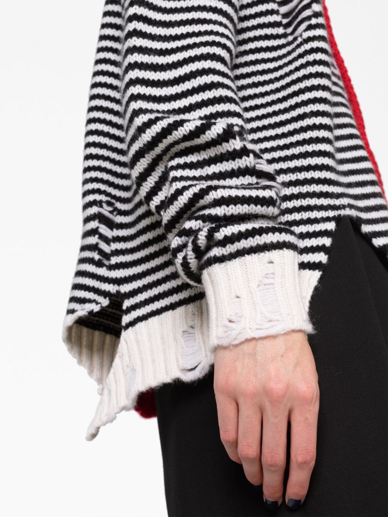 Multicolour Shred Striped Cardigan